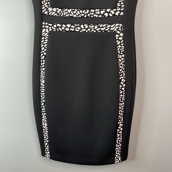 Calvin Klein NWT Sleeveless Ponte ColorBlock Sheath Dress Black White Animal 8 - Picture 5 of 12